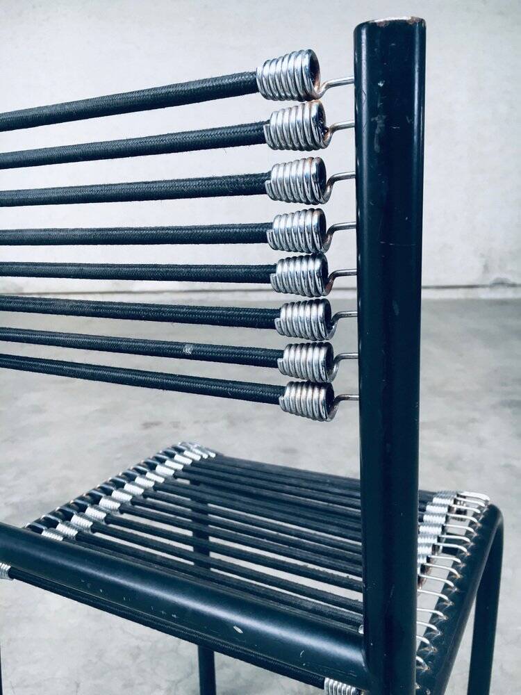 Postmodern sandows chairs attributed to rene herbst for ecart international, 1980s, set of 6