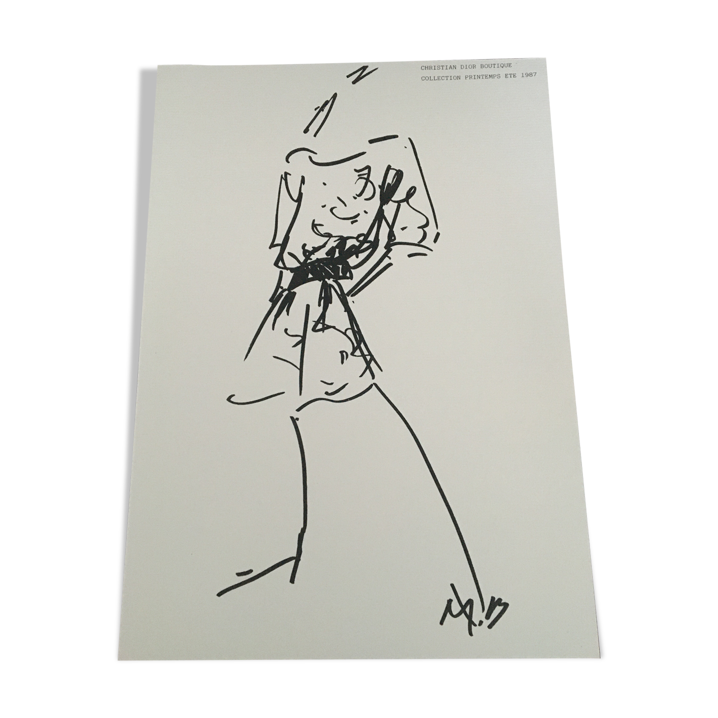 Christian Dior fashion illustration, spring summer collection 1987
