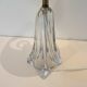 Vintage daum france 1960 crystal lamp base with pleated shade