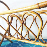 Rattan magazine rack from the 50s