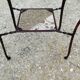 Table guéridon console sellette en fer forgé à décor de rose verre