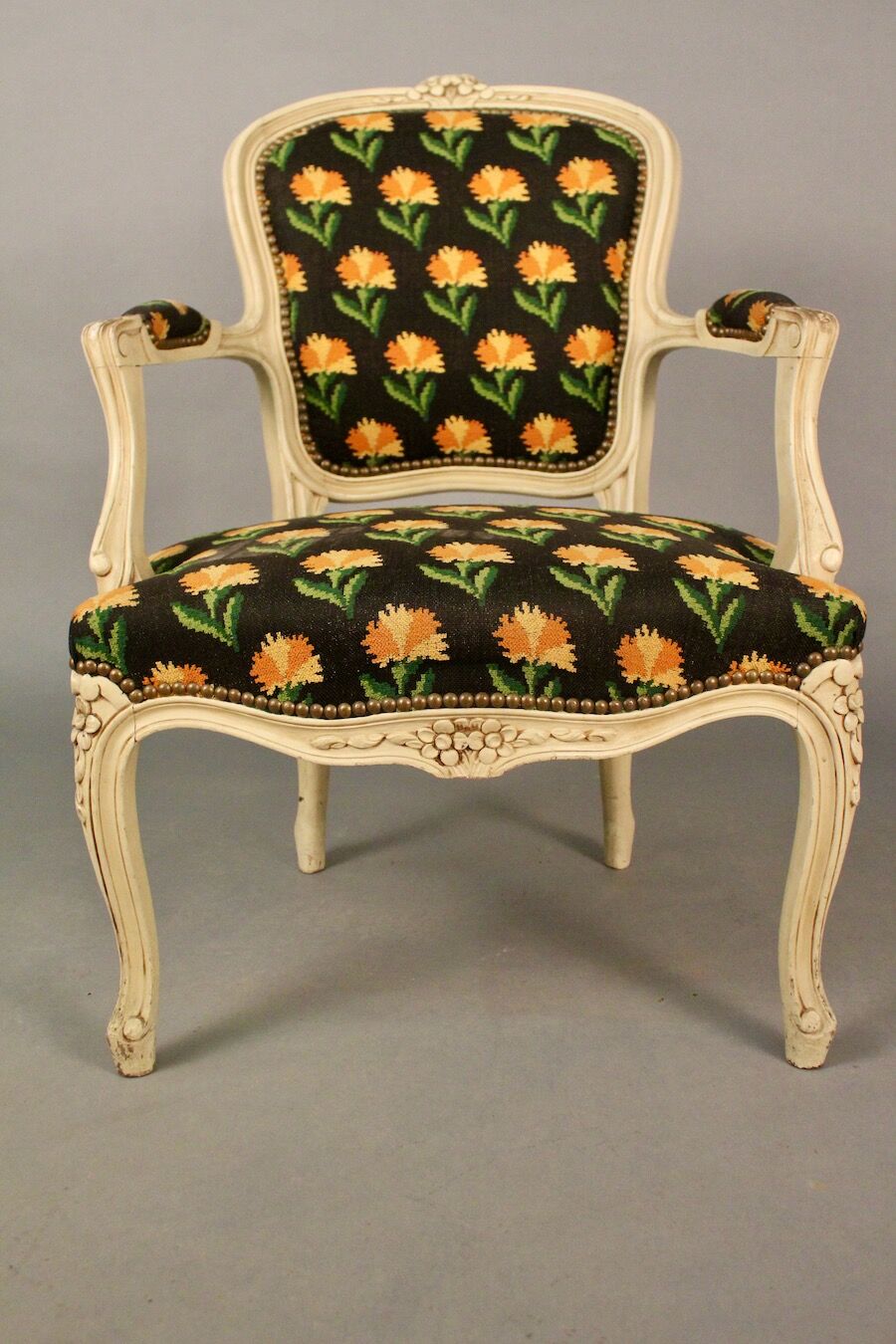 Pair of cabriolet armchairs Louis XV style
