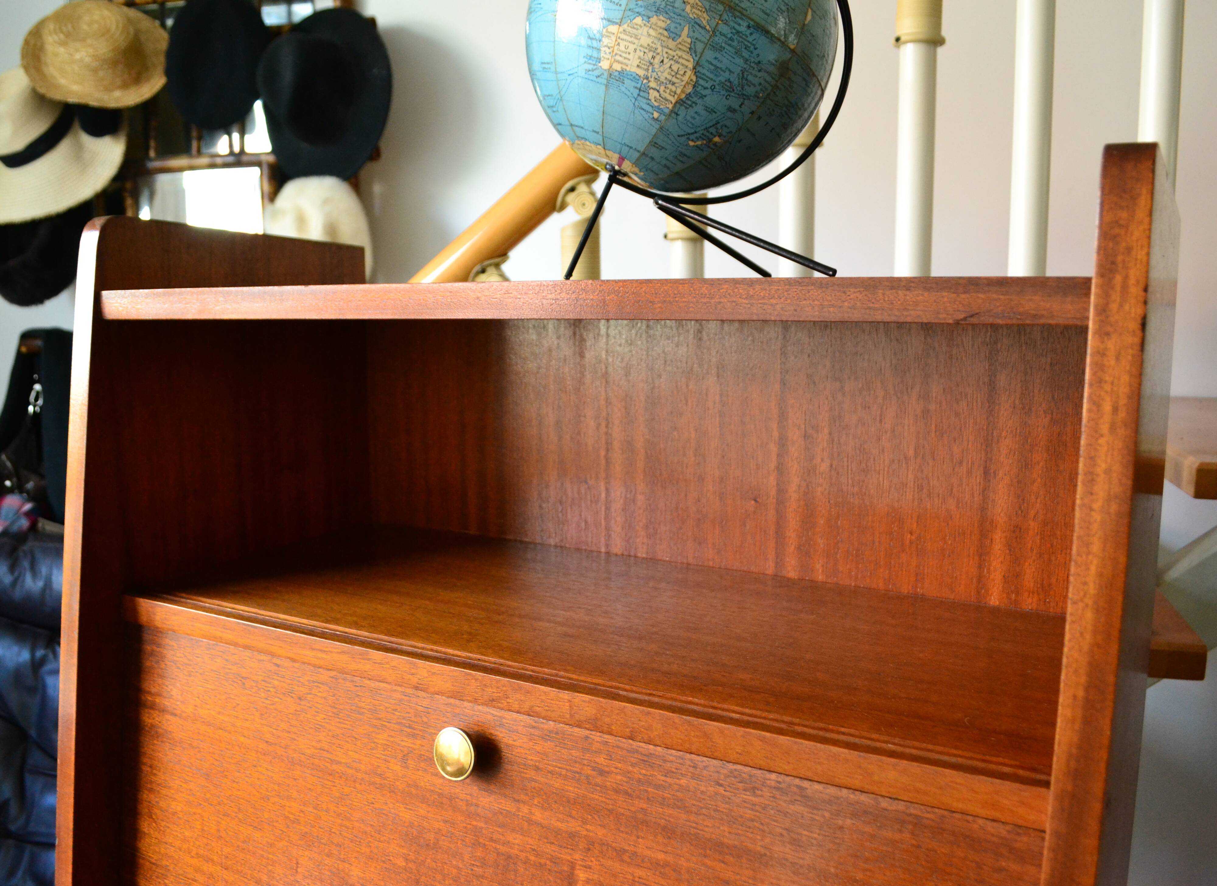 Vintage mahogany wing-shaped secretary