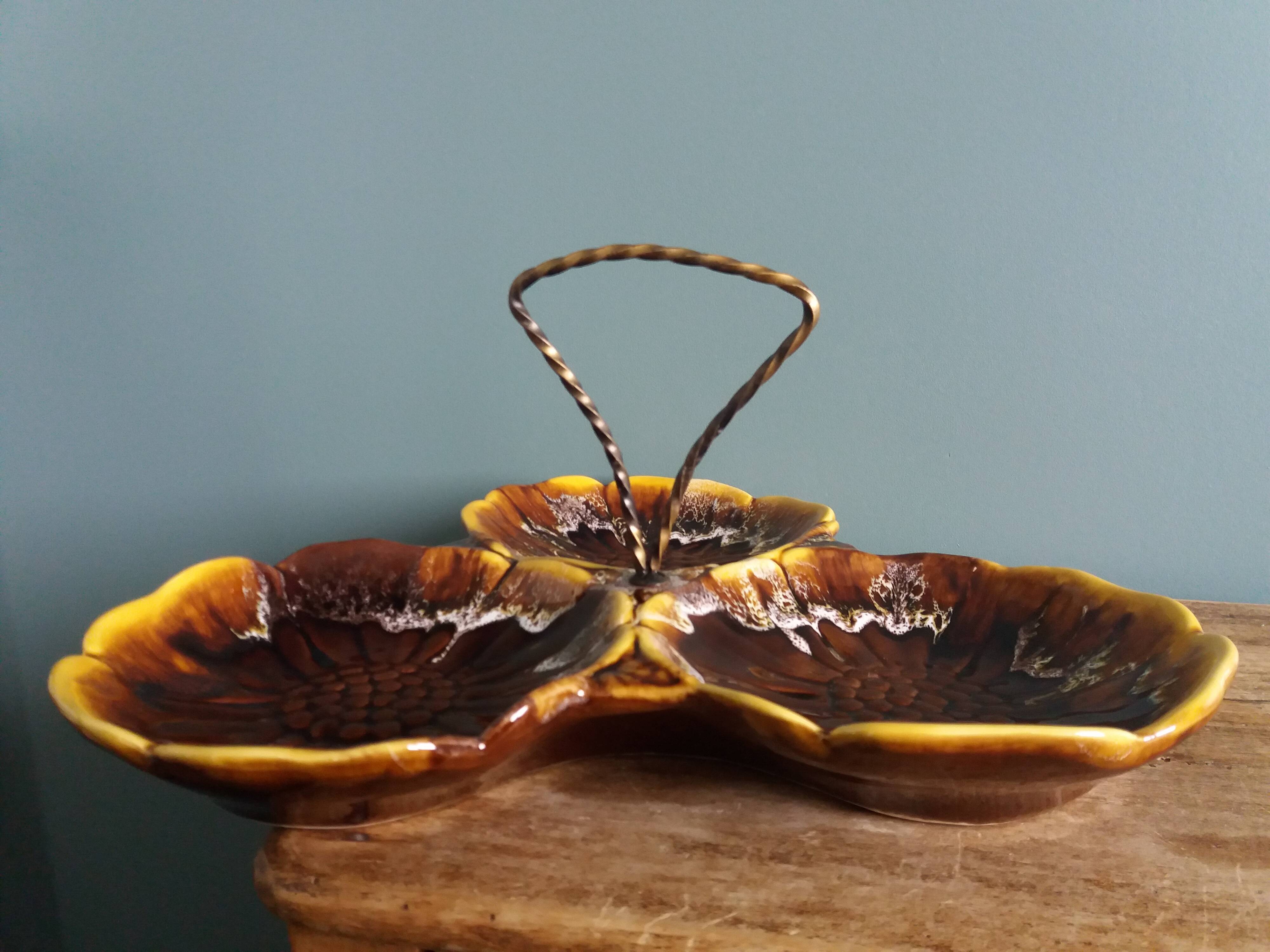 Vallauris presentation dish in flamed ceramic