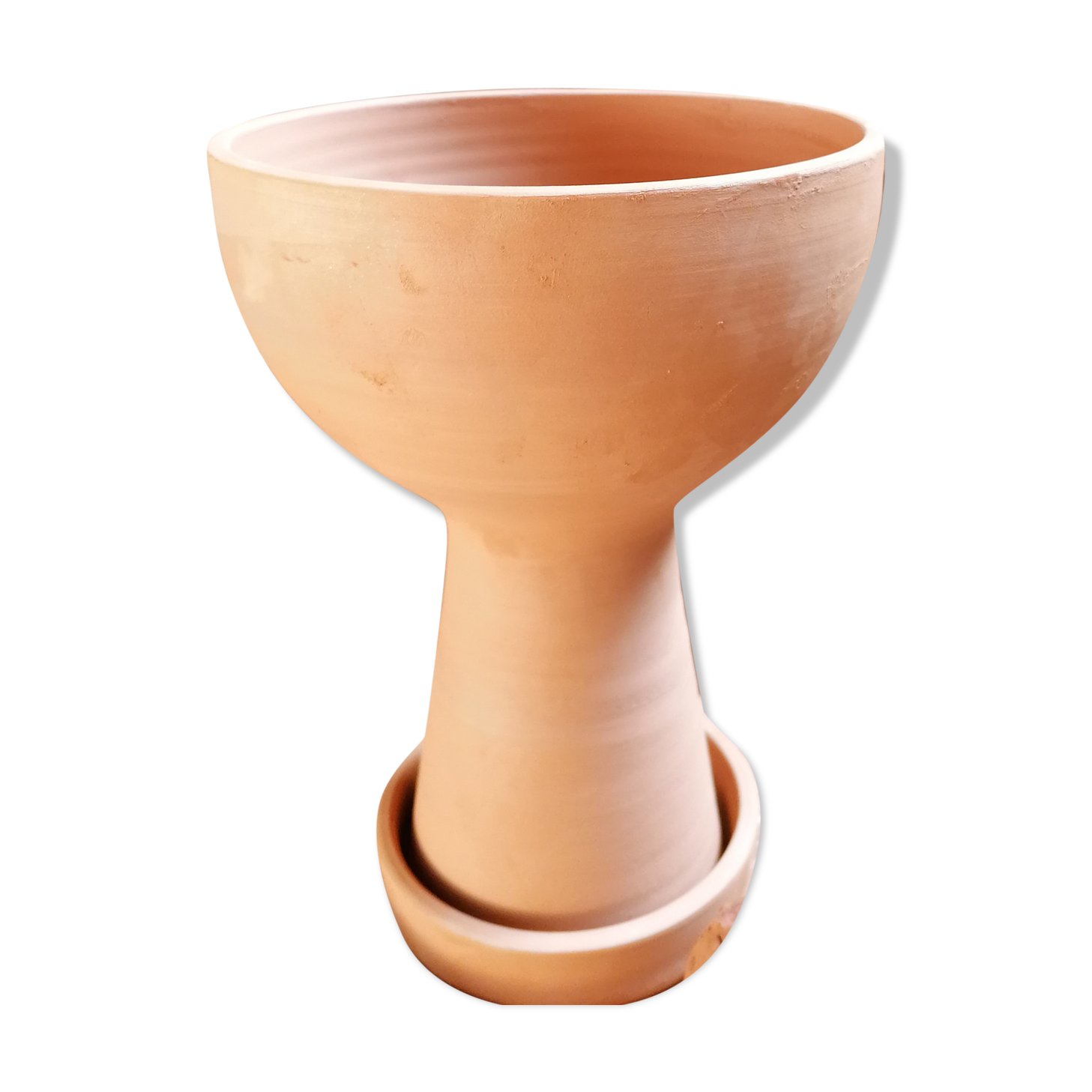 Terracotta planter with saucer