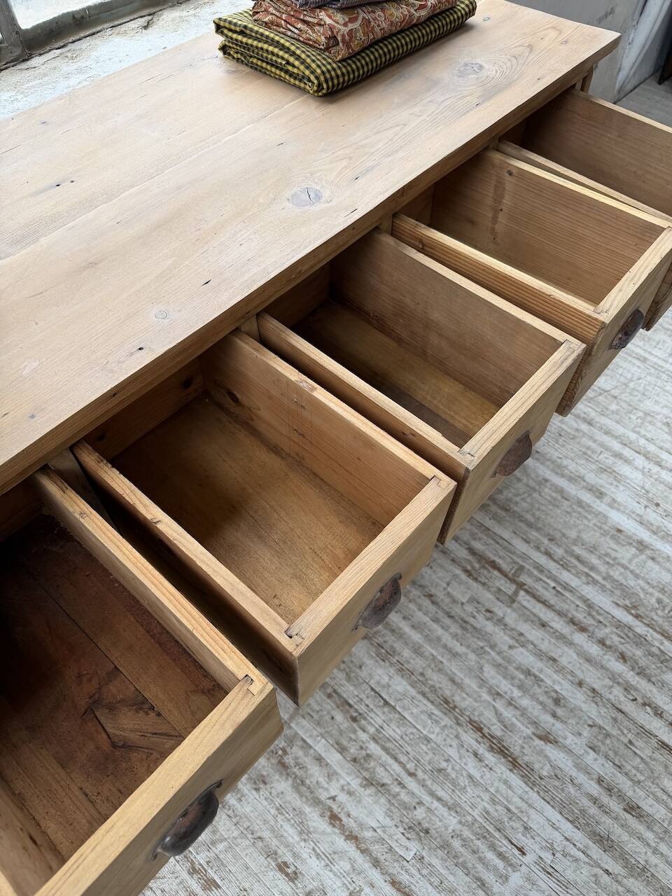 Meuble de métier pin XL années 50