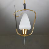 Black and gold chrome pin hanging lamp, 1950