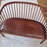 Small Art Deco bench and armchairs in beech, 1930s