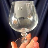 Set of 7 cognac glasses in sober and elegant crystal, beautiful resonance