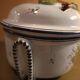 Earthenware candy dish with hand-decorated surfaces