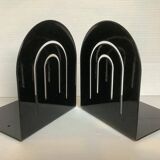 Pair of black metal arched bookends