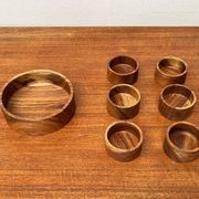 Ensemble de 7 bols vintage en teck scandinave