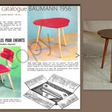 Children's chair Baumann a blades and curved wood Edition 1956
