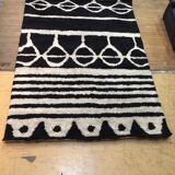 Berber carpet Oudéa pure black and white wool - 290 cm x 210 cm