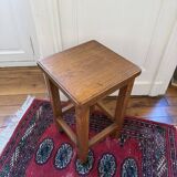 Brutalist wooden stool