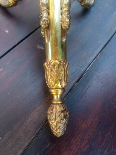 Antique gilded bronze chandelier in Louis XVI style, 4 lights, in working condition - 3.2 kg!