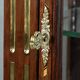 Rare small marquetry display cabinet, louis xvi style – mid 19th century