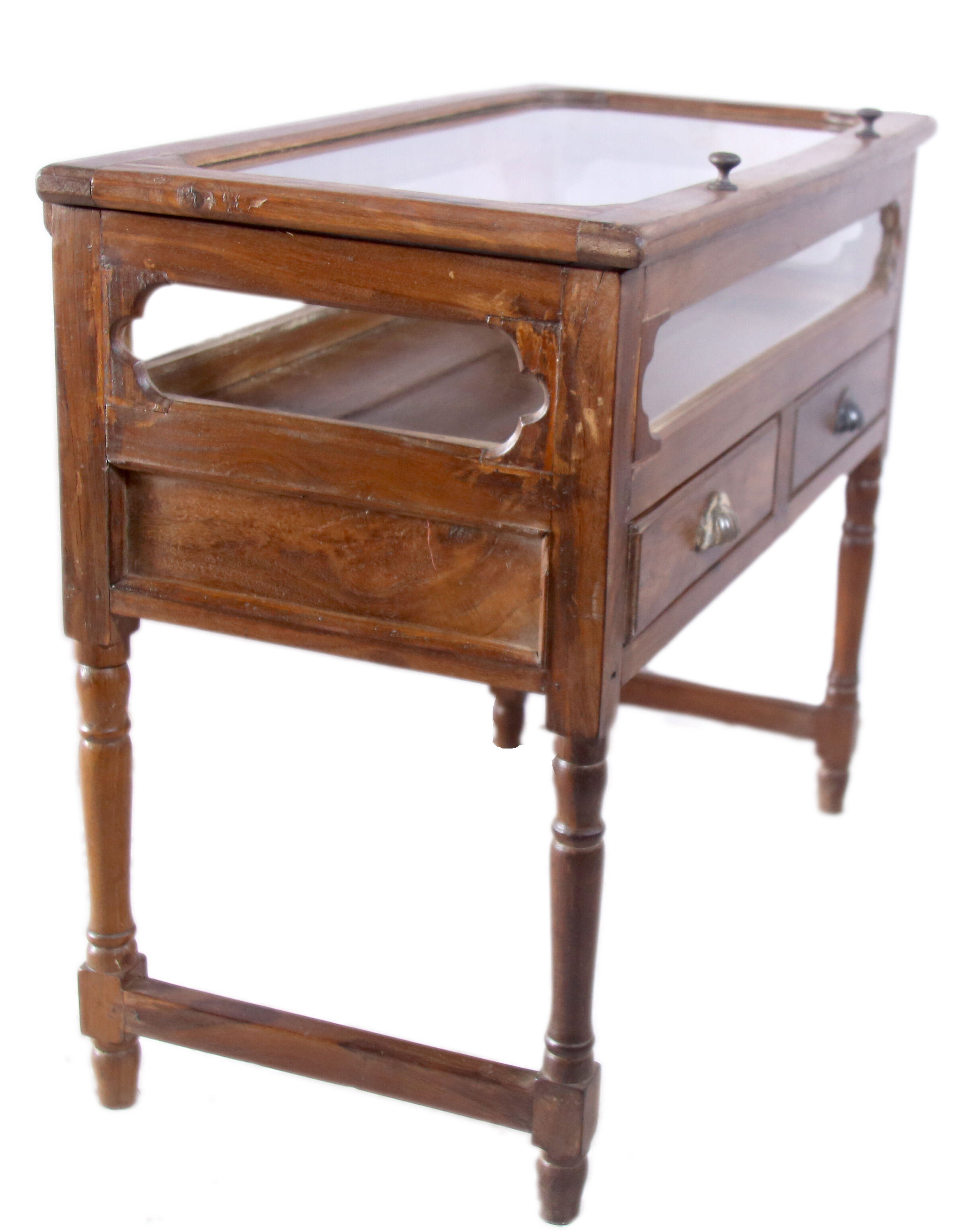 Showcase - display - antique Burmese teak jeweller's console