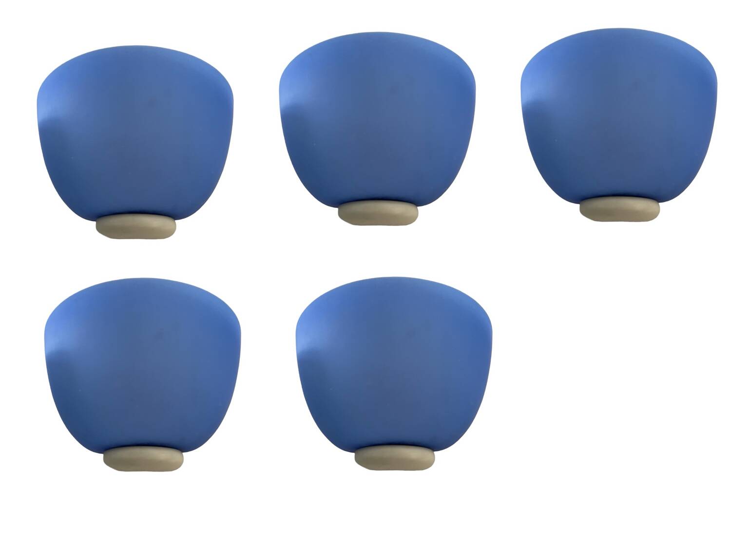 Appliques Italiennes en Verre Bleu Ensemble de 5