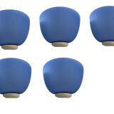 Appliques Italiennes en Verre Bleu Ensemble de 5