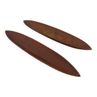 Large Italian Wooden Bowls by Fulgenzi, 1960s, Set of 2