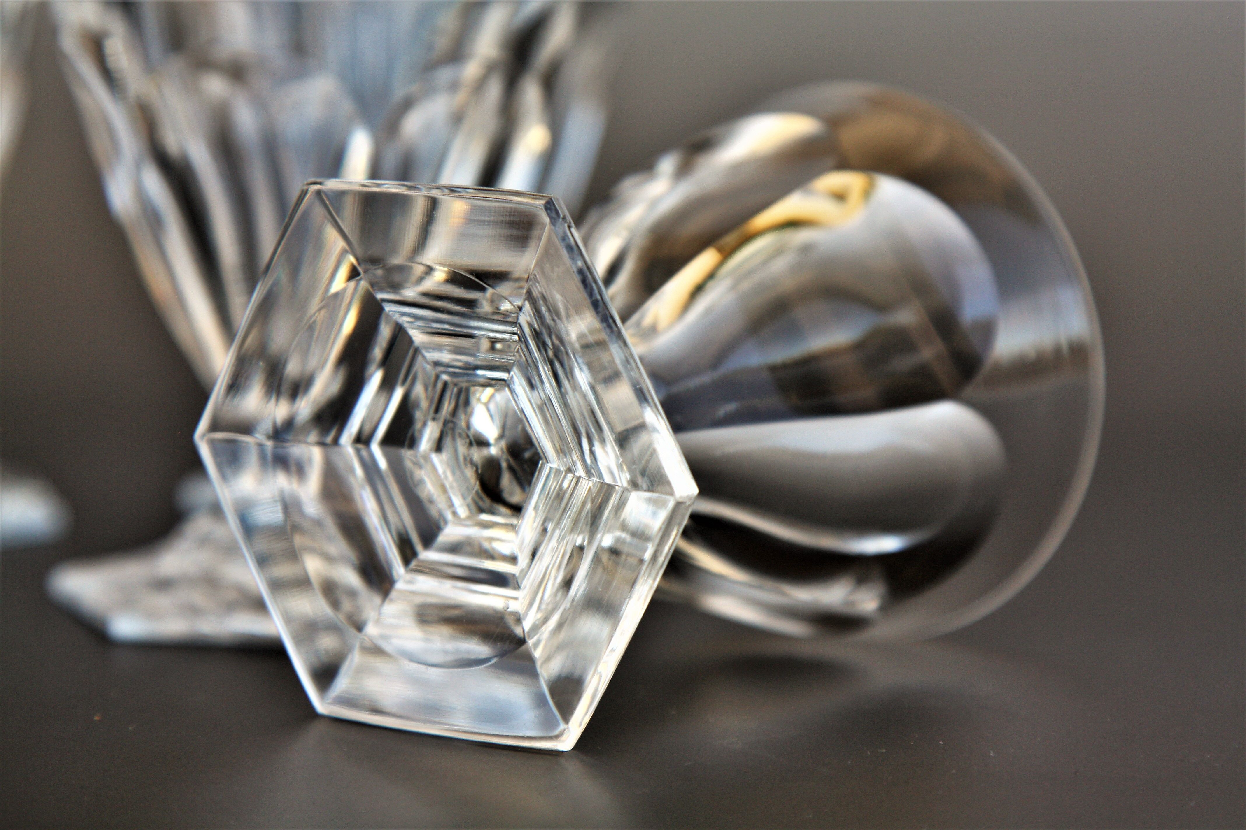 Series of 5 baccarat bourbon-style crystal port glasses