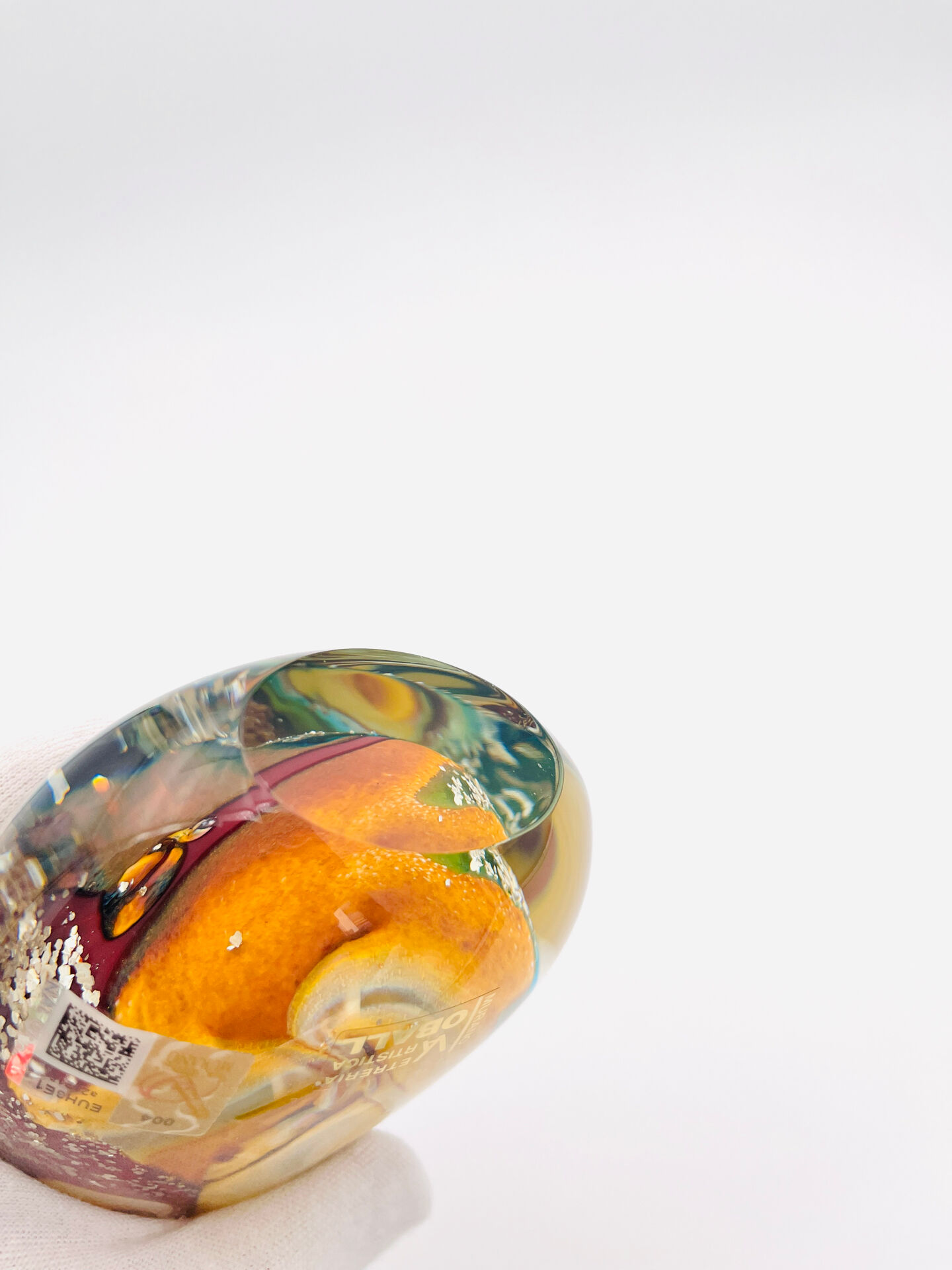 Vase sculpture Murano Gioia Michele Onesto Oball or 24k Sommerso 20cm