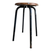 Old brown industrial stool
