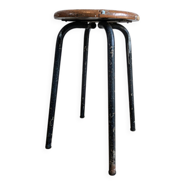 Old brown industrial stool