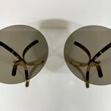 Brass & smoked glass side tables 1960’s