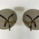 Brass and smoked glass side tables from the 1960s.