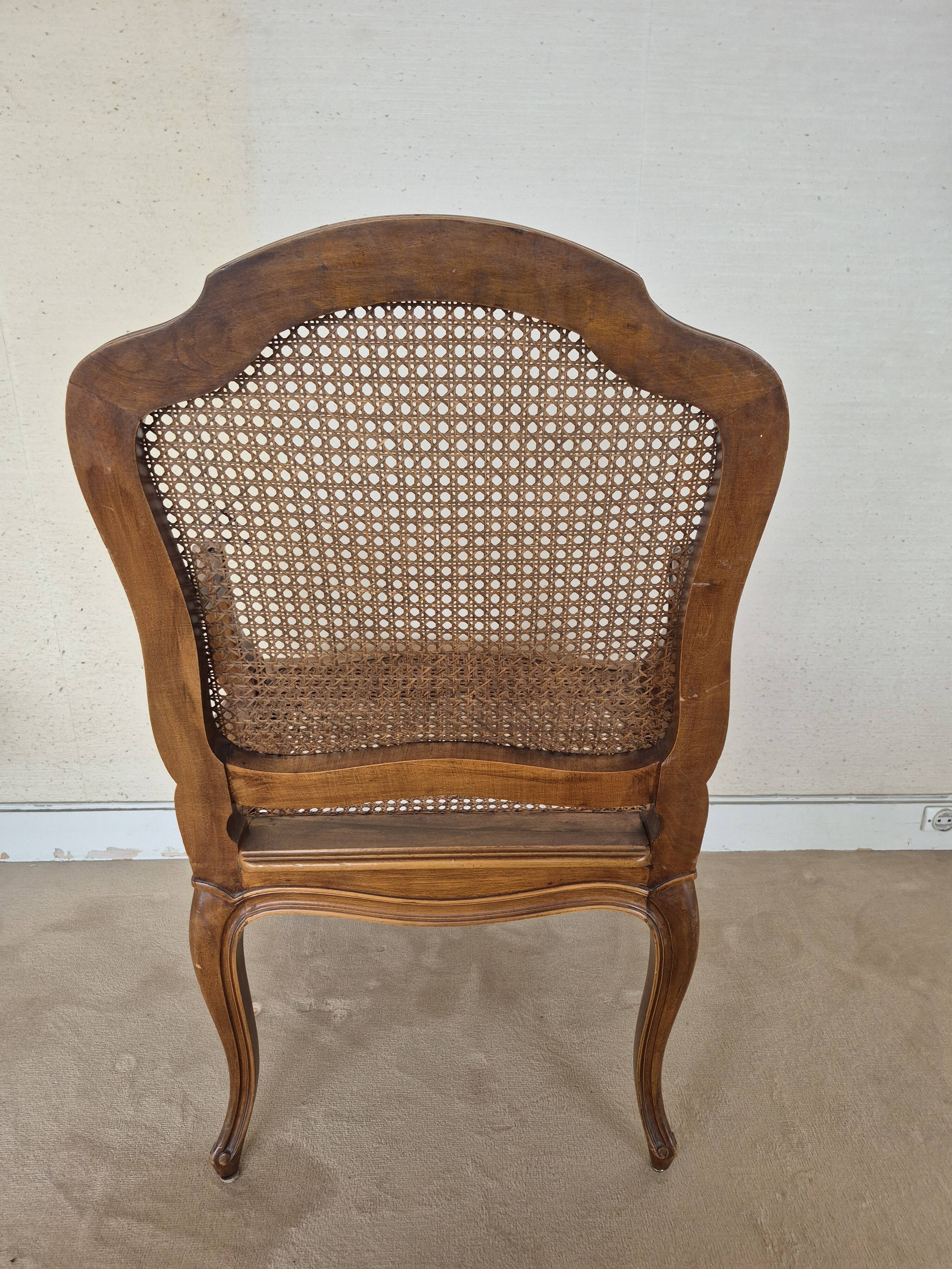 Louis XV style fluted cabriolet armchair