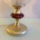 Pair of bubbled glass globe bedside lamps / vintage 60s-70s