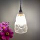 Vintage art deco tulip pendant light in frosted glass signed Degué