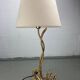 Lampe vintage ondulée de forme libre, abat-jour bouclé