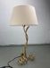 Vintage curly wavy free form label lamp, bouclé shade