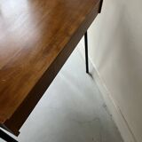 Desk in wood and black metal design 1950