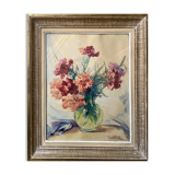 Watercolor painting "Bouquet of flowers" signed Lehuchée