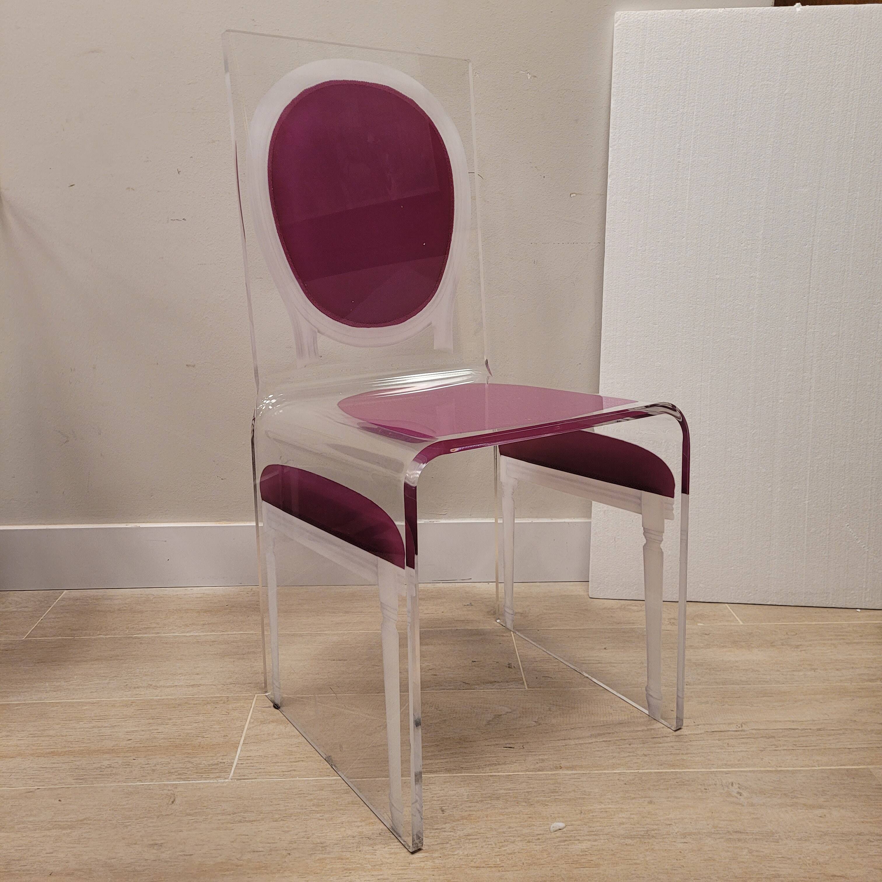 Pair of chairs “Ghost”, JC de Castelbajac for Acrila, Vidrio acrílico, after Philippe Starck – Fra