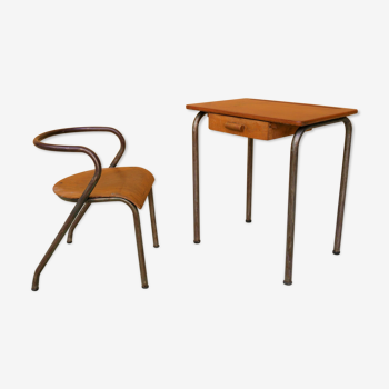 Desk and chair by Jacques Hitier for Mullca editions