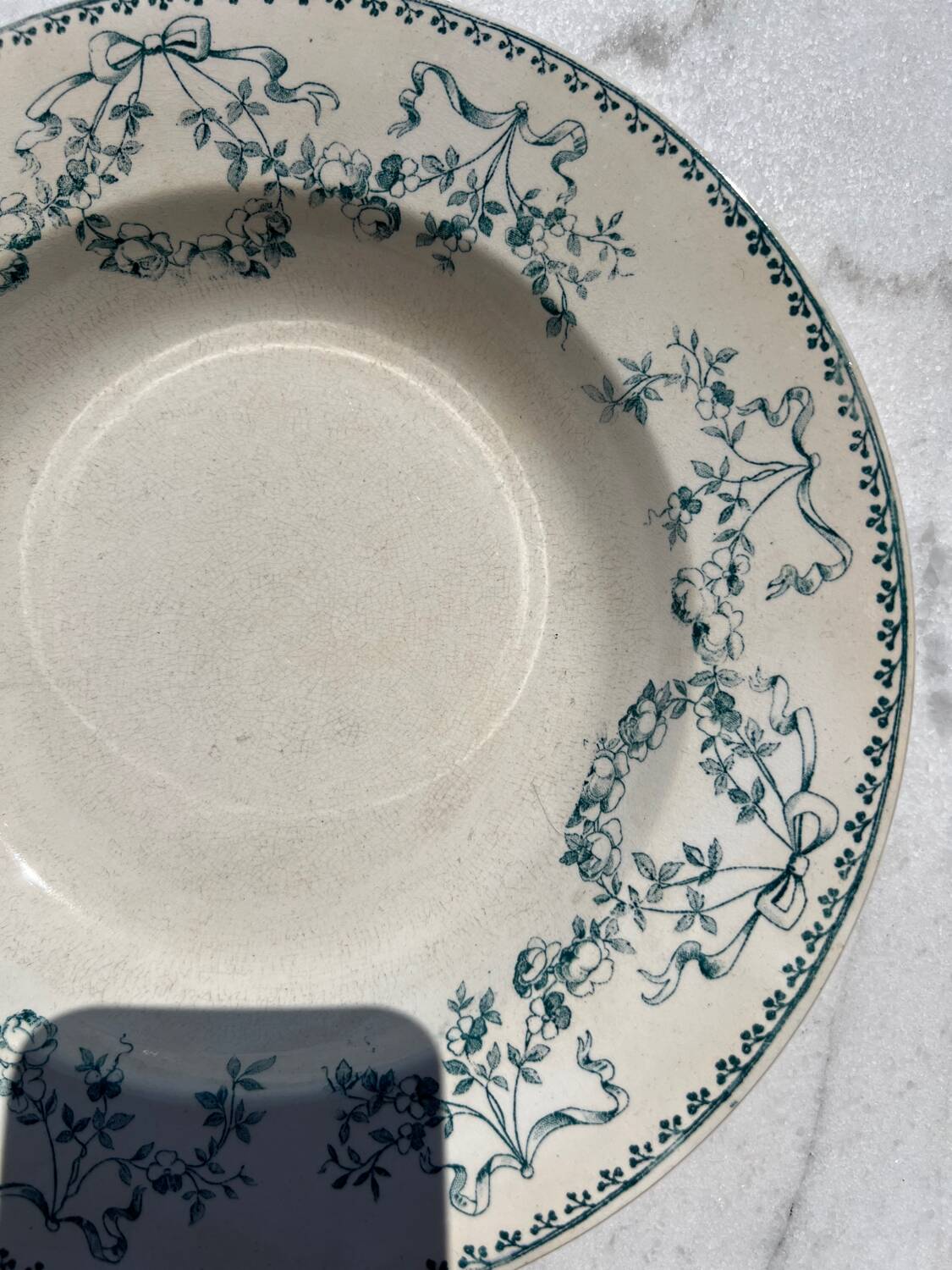 Vintage earthenware soup plate Sarreguemines iron earth Mozart