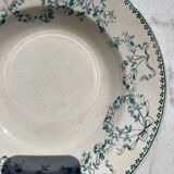 Vintage earthenware soup plate Sarreguemines iron earth Mozart