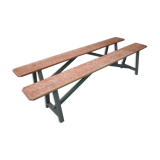 Pair of large wooden benches