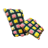 Set of vintage crochet cushions