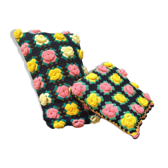 Lot de coussins vintage au crochet