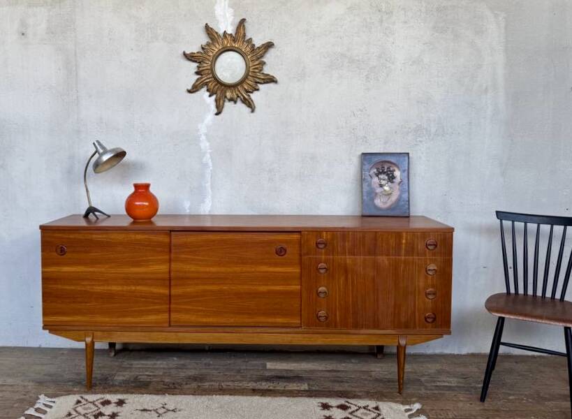 Petite enfilade vintage en teck 200 cm