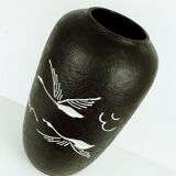 Carstens vase floorvase relief pattern and crane motif model 45-44