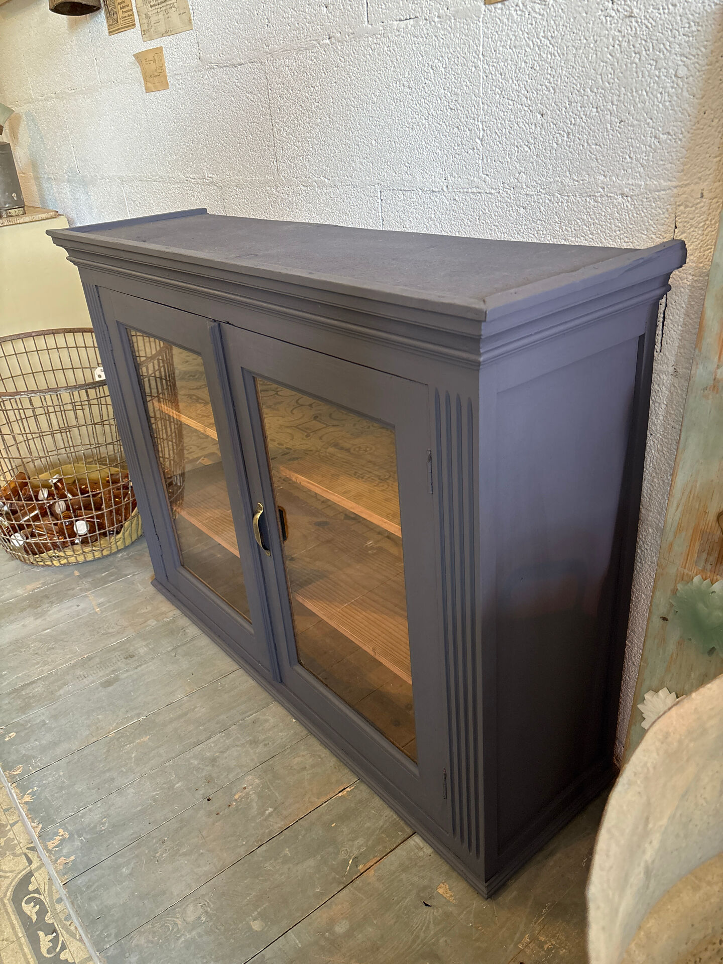 Midnight blue display cabinet