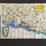 Beautiful poster map of Provence and Corsica