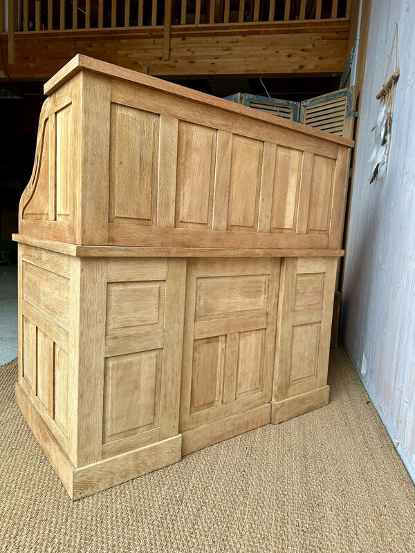 Bureau à cylindre ancien en chêne rénové – clé d’origine
